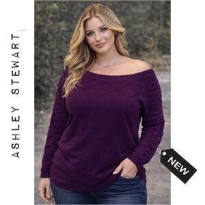 NWT Ashley Stewart deep purple sweater size 14/16